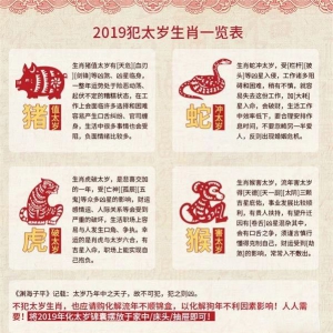2019己亥猪年犯太岁生肖猪、蛇、虎、猴，如何化解犯太岁