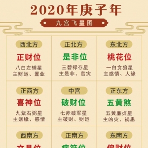 2020年九宫飞星图及风水方位吉凶