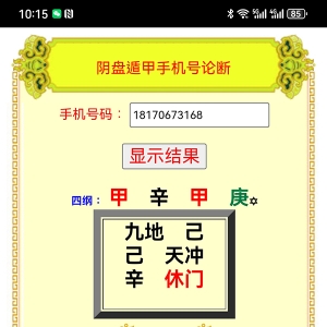 阴盘奇门遁甲手机号码论断软件